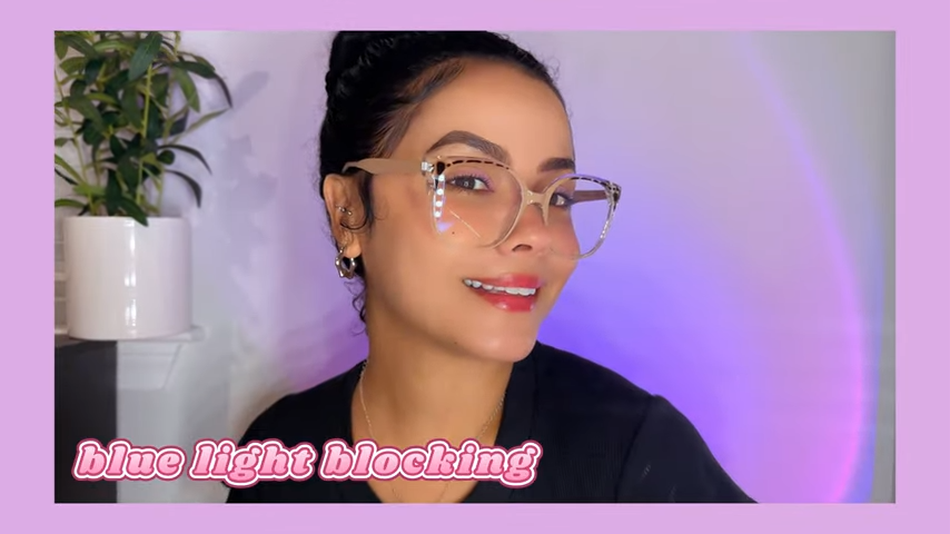 Kirsty Noskcaj wears Huck trendy square - shaped women's eyeglasses in nude color with brown spots, non - blue light blocking, great for a fashionable summer look.