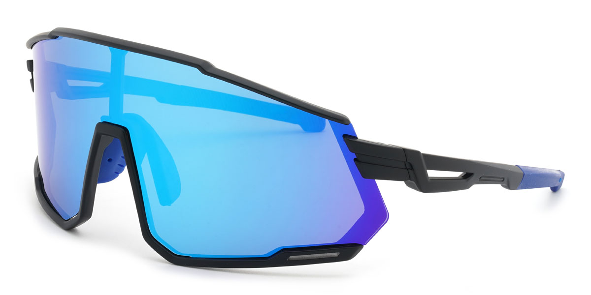 Noir/Bleu-Miroir Shivansh Lunettes - Cycling Glasses