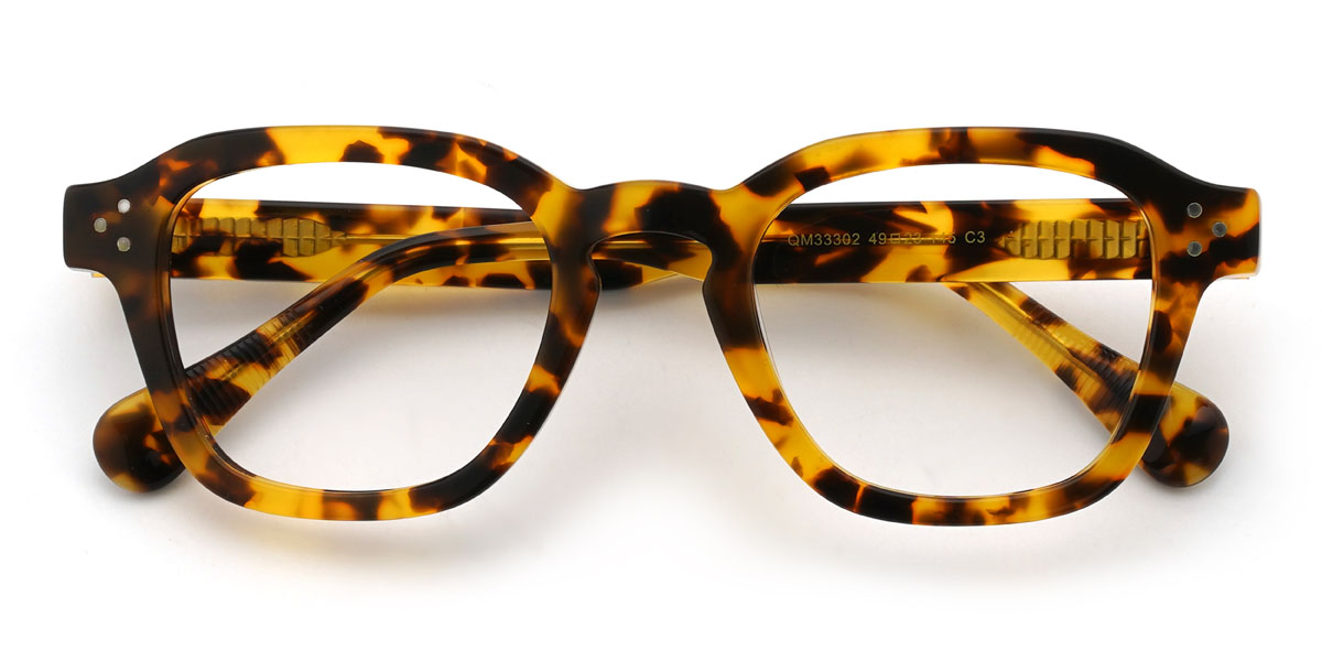 Yellow Tortoiseshell Karma Glasses - Rectangle Glasses