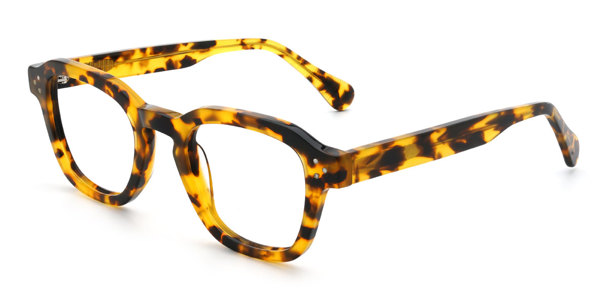 Yellow Tortoiseshell Karma Glasses - Rectangle Glasses