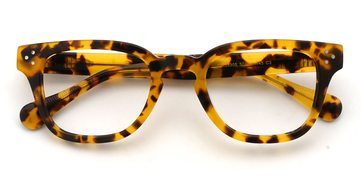 Yellow Tortoiseshell Bjorn Glasses - Rectangle Glasses