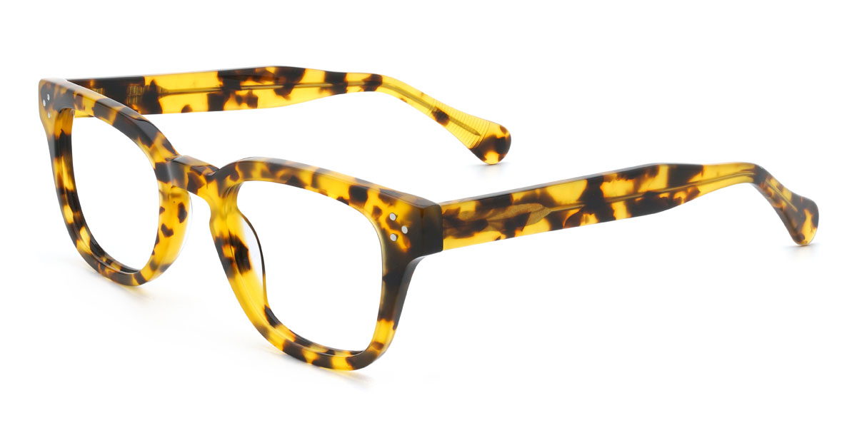 Yellow Tortoiseshell Bjorn Glasses - Rectangle Glasses