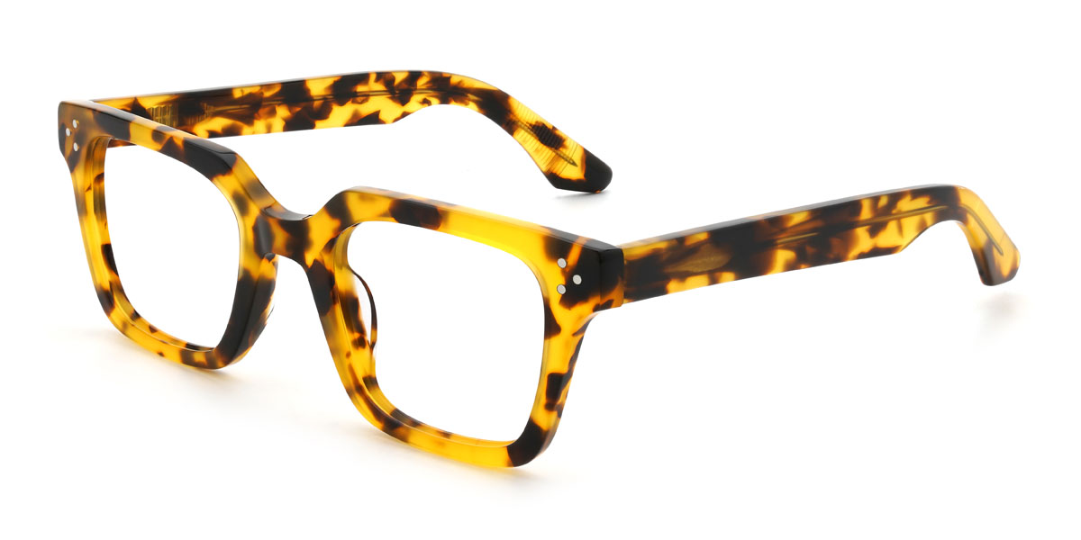 Yellow Tortoiseshell Lakelyn Glasses - Rectangle Glasses