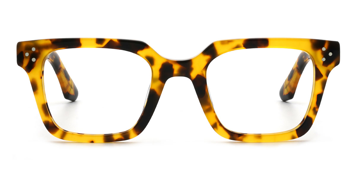 Yellow Tortoiseshell Lakelyn - Rectangle Glasses