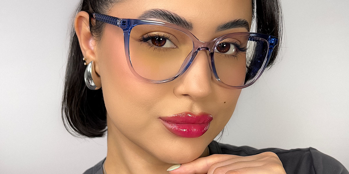 Blue Purple Dallas Glasses - Square Glasses