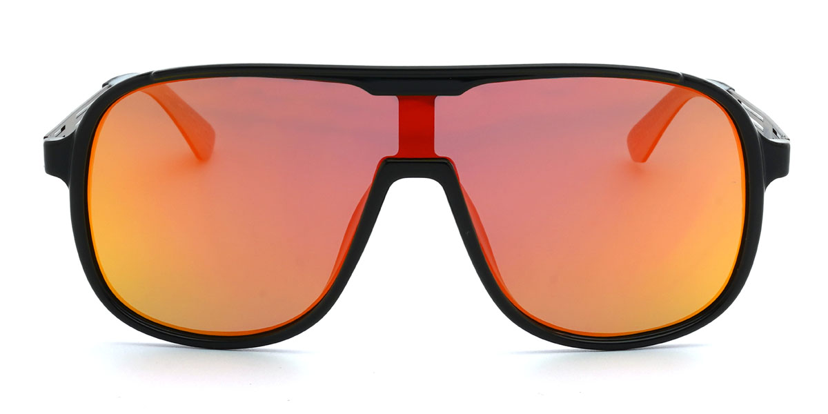Black/Orange-Mirror Jakob Glasses - Cycling Glasses
