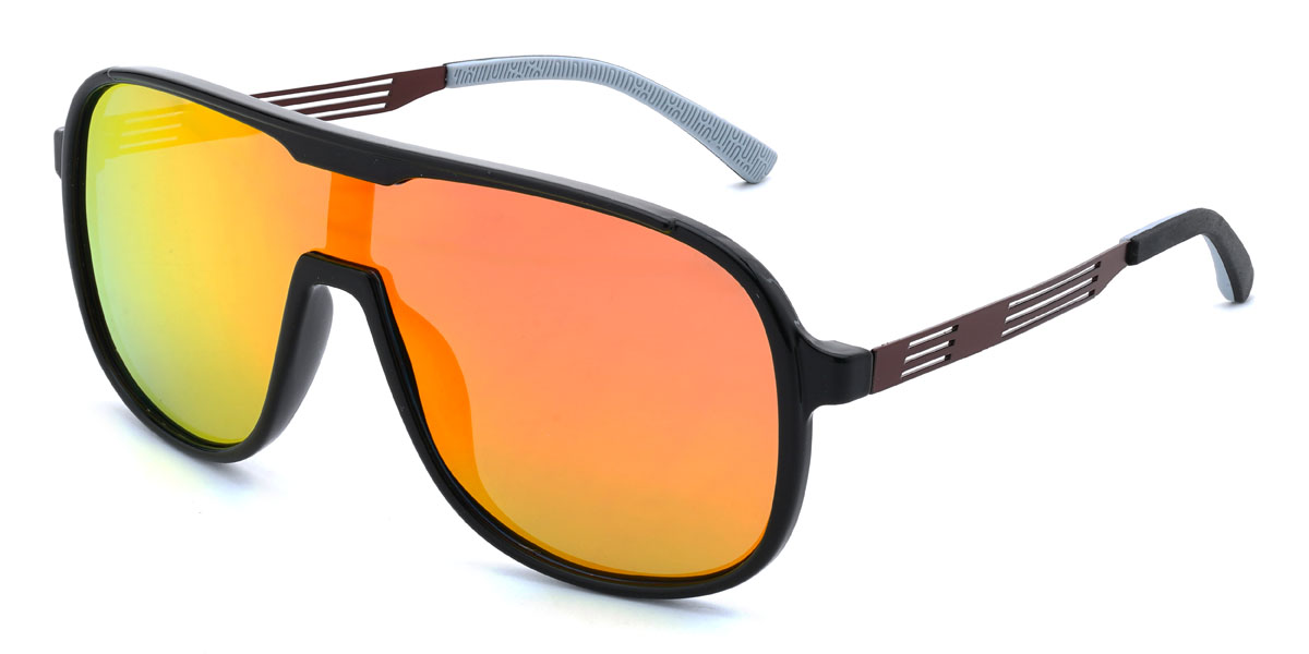 Black/Orange-Mirror Jakob Glasses - Cycling Glasses