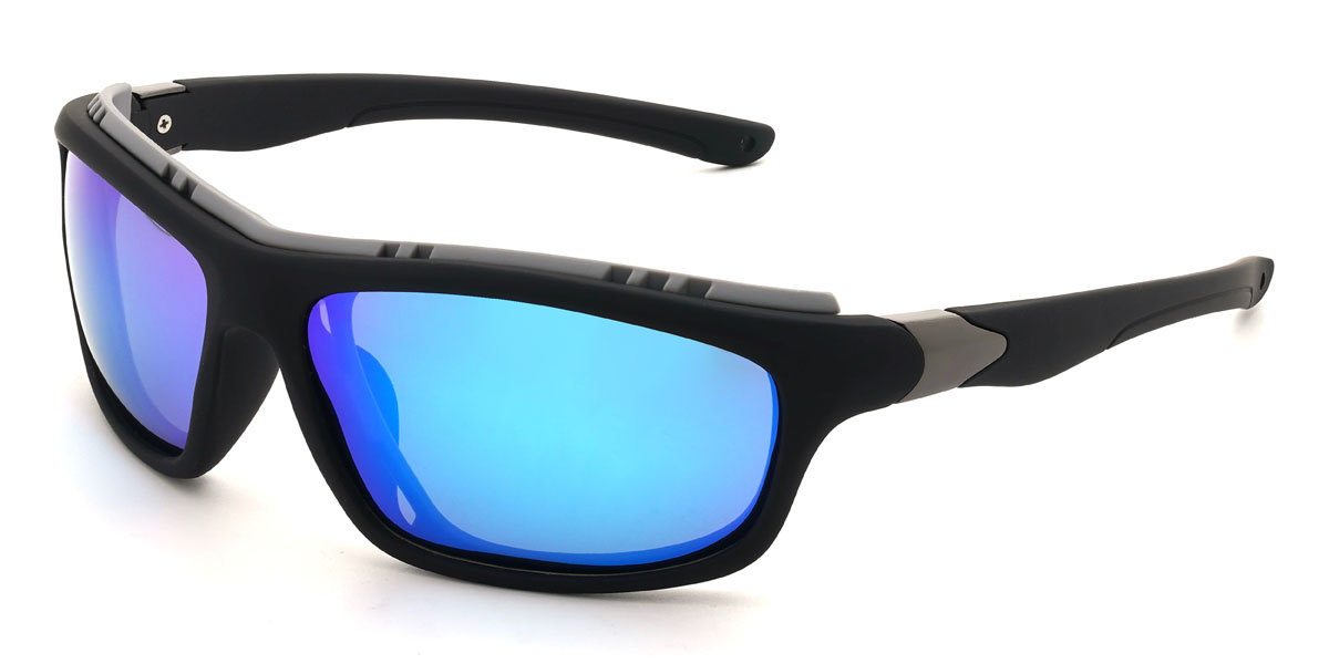 Black/Blue-Mirror Jelani Glasses - Cycling Glasses