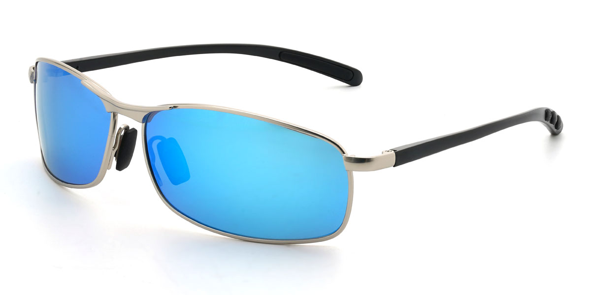 Silver/Blue-Mirror Nasser Glasses - Cycling Glasses