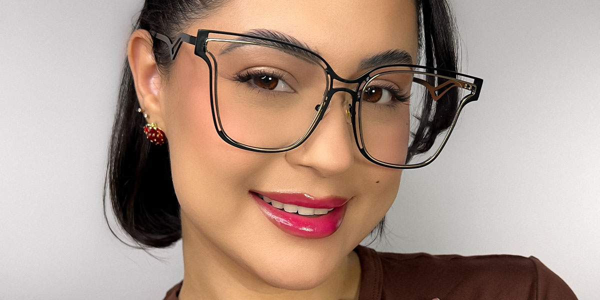 Gold Black Zahmir Glasses - Square Glasses
