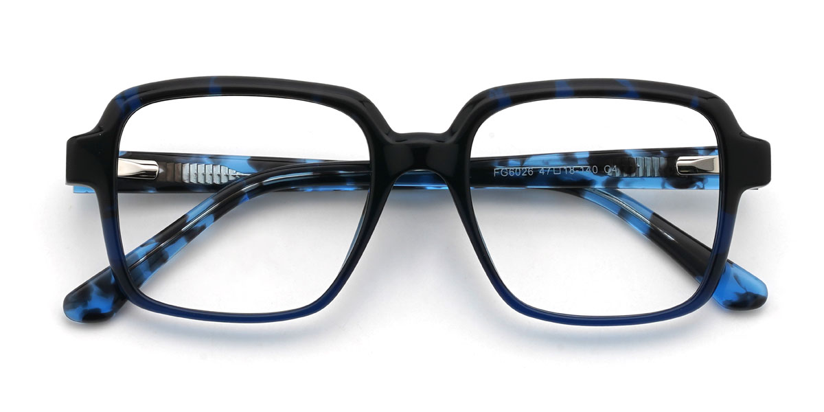 Blau Schildpatt, Micaela Brille - Rectangle Glasses