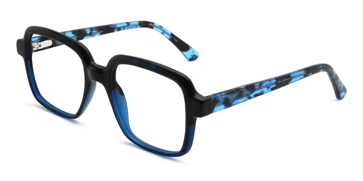 Blau Schildpatt, Micaela Brille - Rectangle Glasses