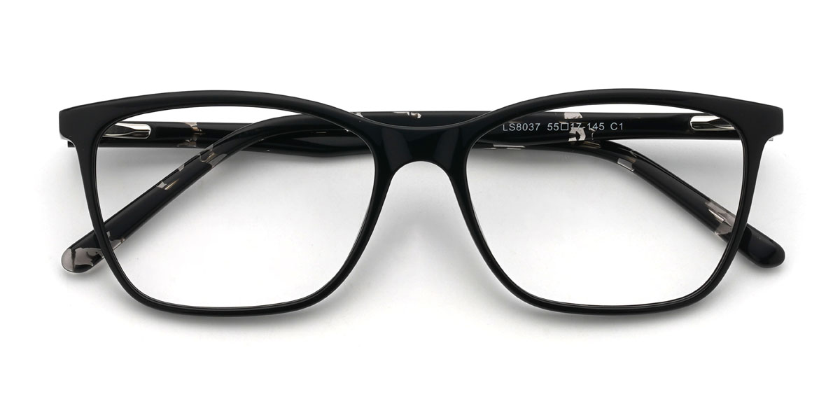 Noir Estela Lunettes - Rectangle Glasses
