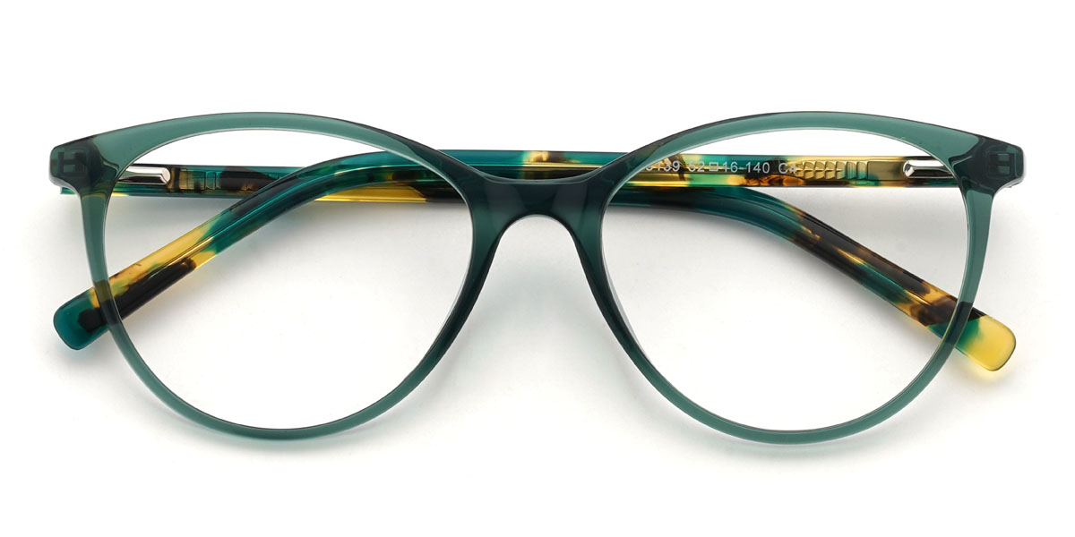 Green Shania Glasses - Oval Glasses