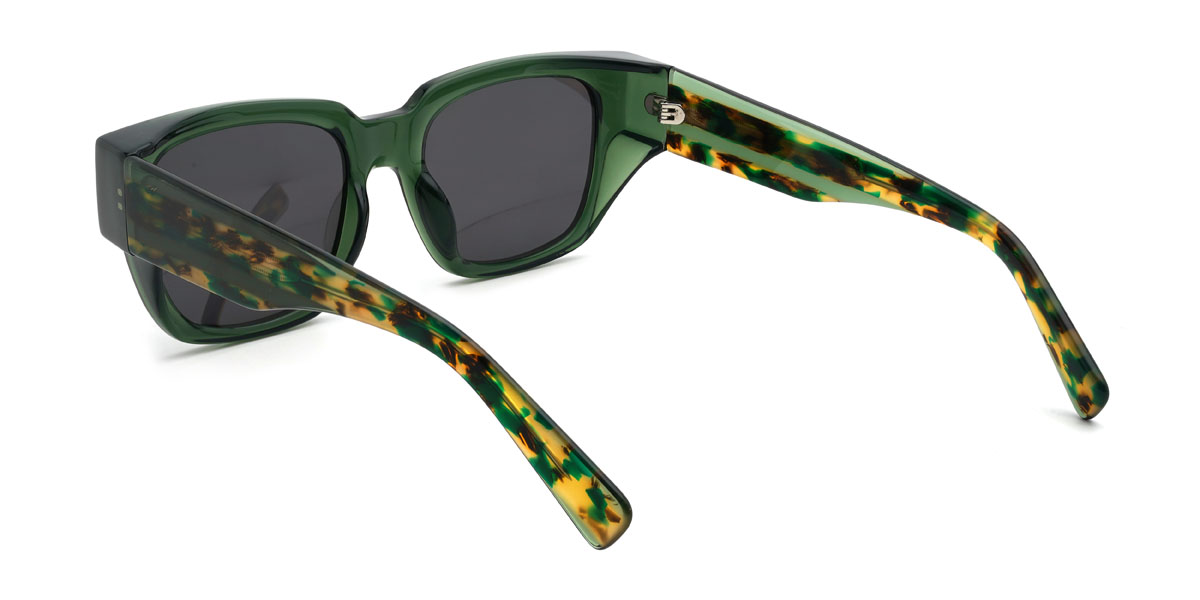 Green Grey Haroun Glasses - Rectangle Sunglasses