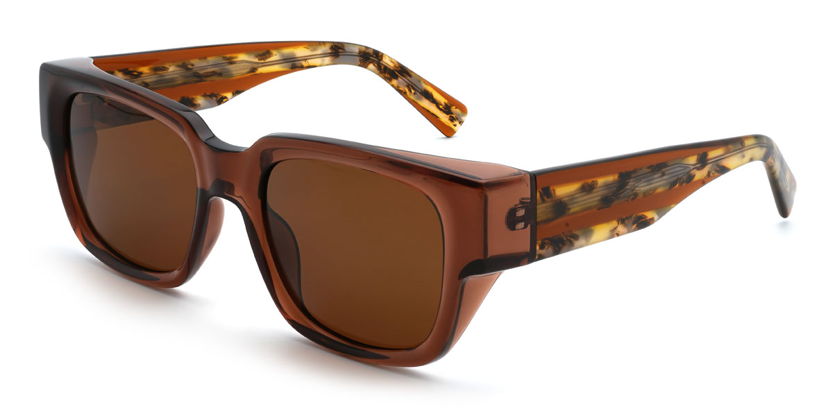 Brown Brown Haroun Glasses - Rectangle Sunglasses