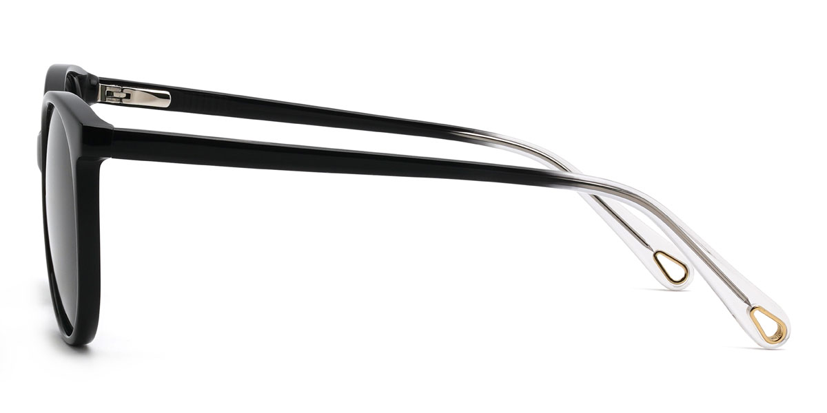 Negro Verde Oscuro Zaydan Gafas - Oval Sunglasses