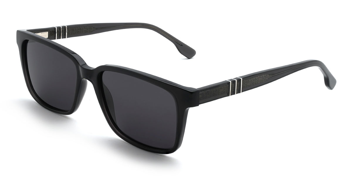 Black Grey Octavius Glasses - Rectangle Sunglasses