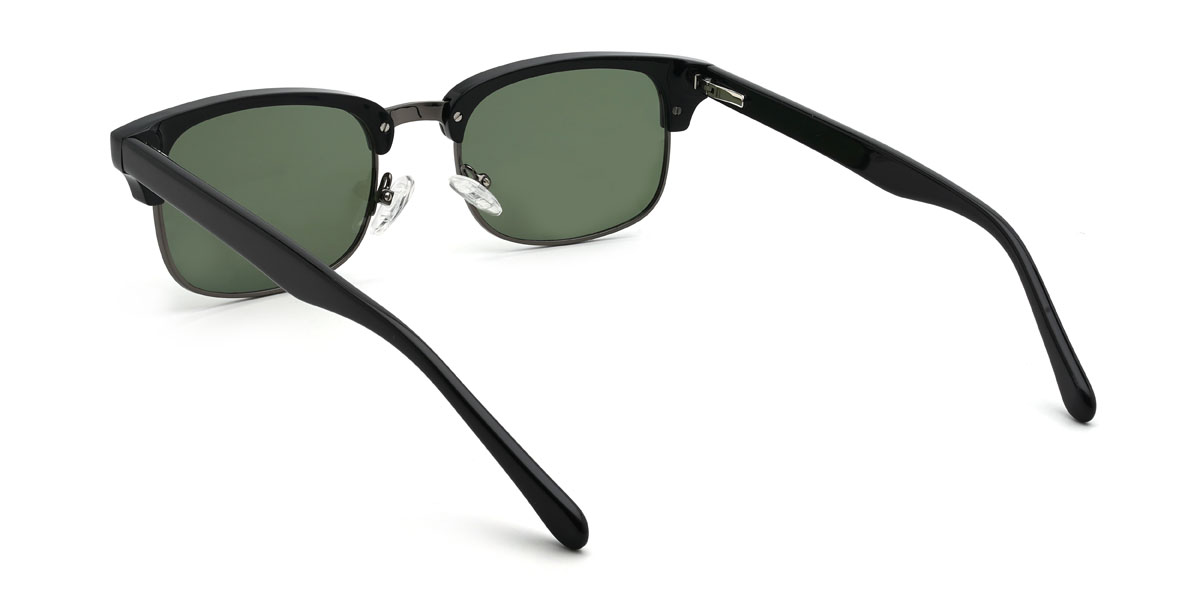 Black Dark Green Fayrouz Glasses - Rectangle Sunglasses