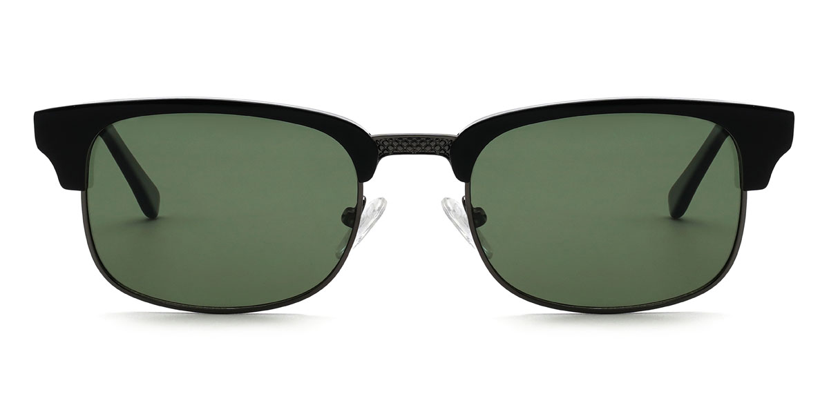 Black Dark Green Fayrouz Glasses - Rectangle Sunglasses