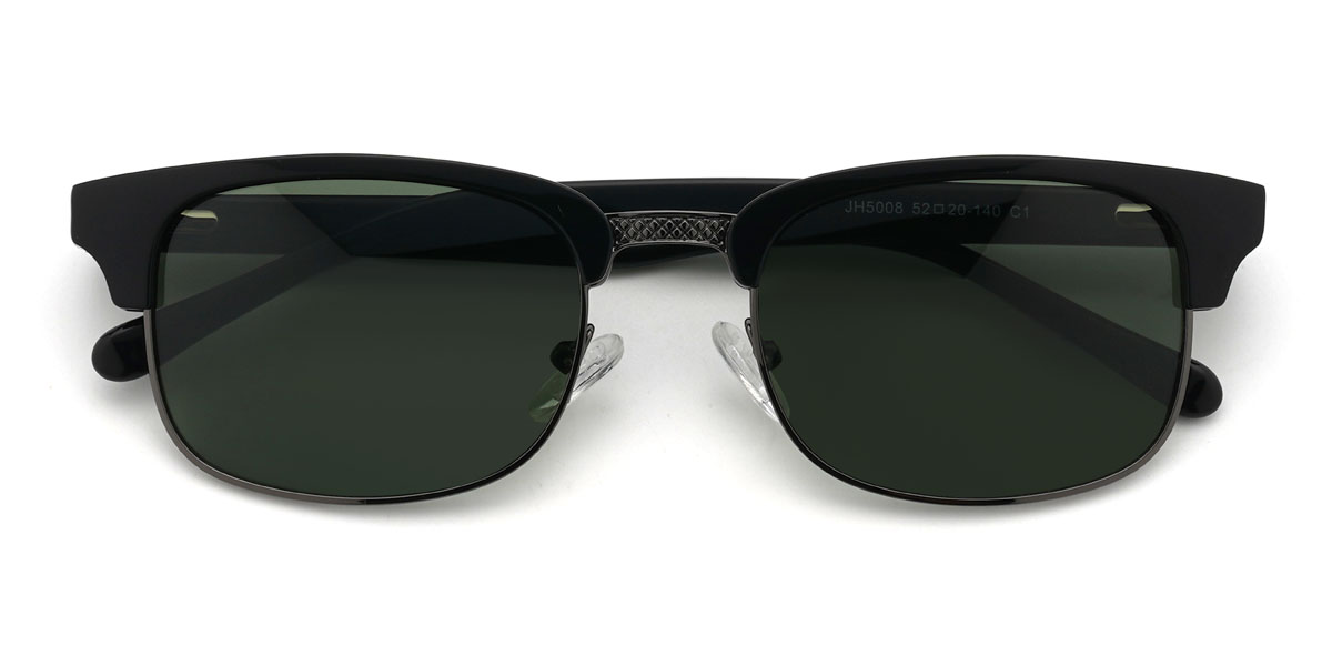 Black Dark Green Fayrouz Glasses - Rectangle Sunglasses