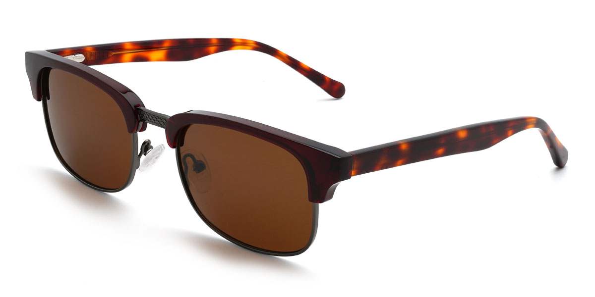 Brown Brown Fayrouz Glasses - Rectangle Sunglasses
