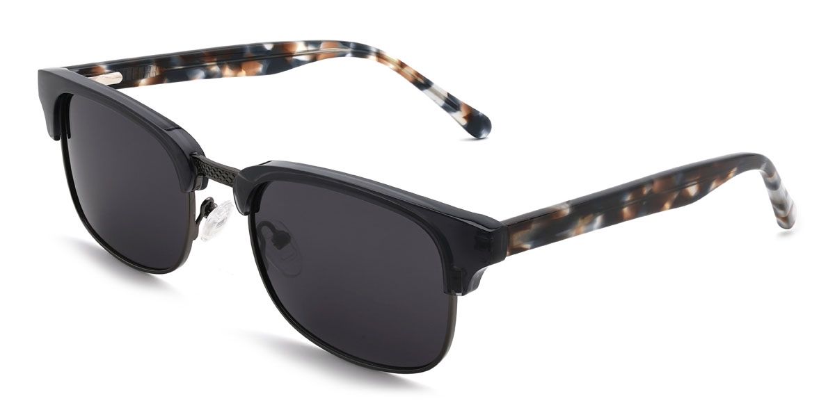 Black Grey Fayrouz Glasses - Rectangle Sunglasses