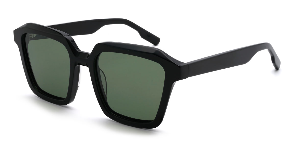 Black Dark Green Emarie Glasses - Square Sunglasses
