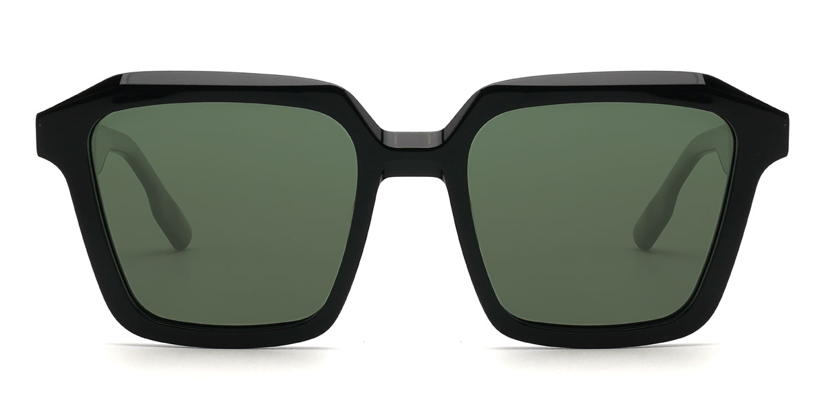 Black Dark Green Emarie Glasses - Square Sunglasses