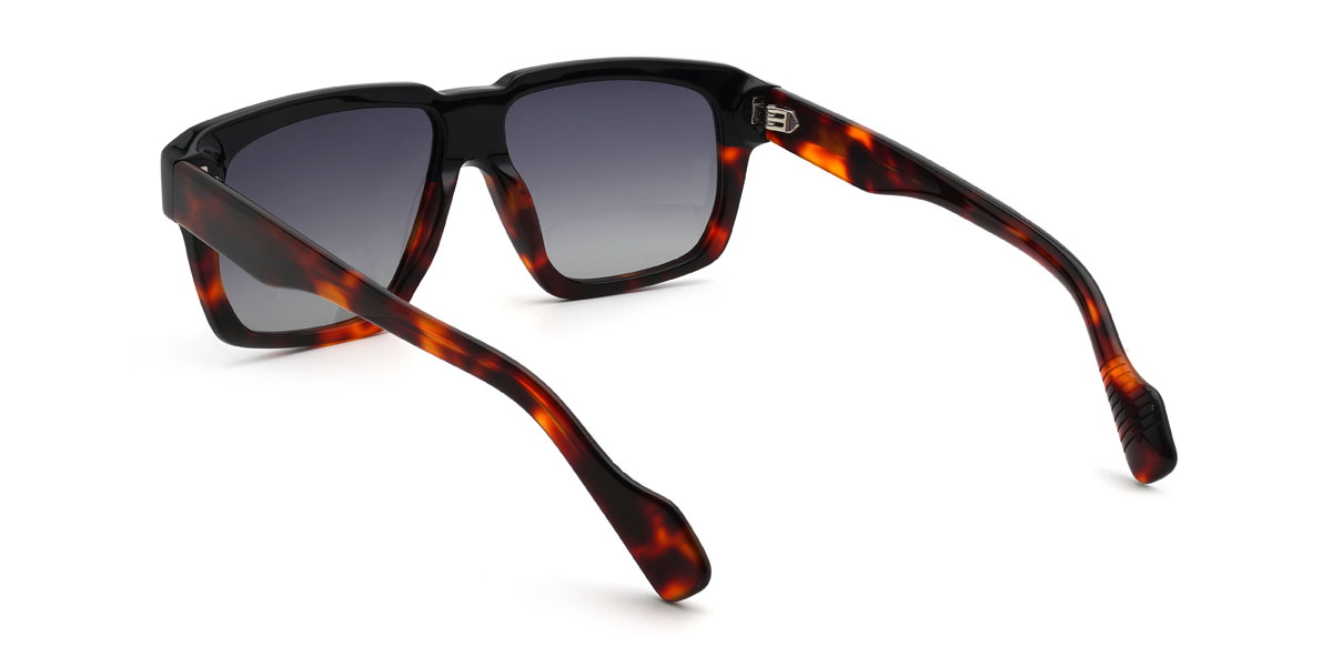 Black Tortoiseshell Gradual Grey Jonathon Glasses - Rectangle Sunglasses