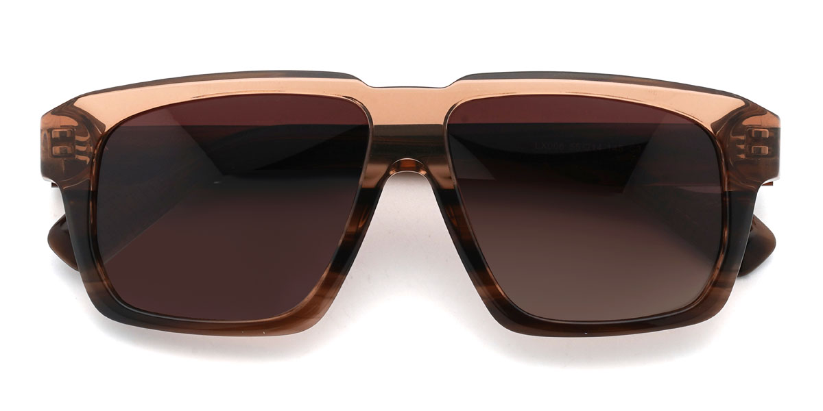 Tawny Woodgrain Brown Jonathon Glasses - Rectangle Sunglasses