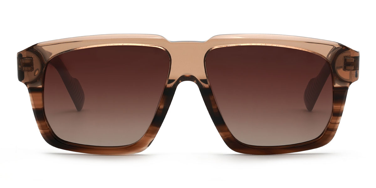 Tawny Woodgrain Brown Jonathon Glasses - Rectangle Sunglasses