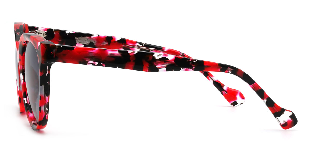 Rot Schildpatt Grau Hridhaan Brille - Oval Sunglasses