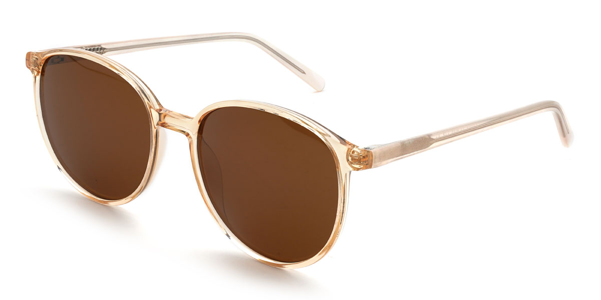 Champagne Brun Livia Lunettes - Oval Sunglasses