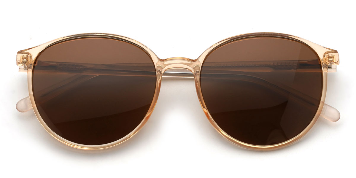 Champagne Brun Livia Lunettes - Oval Sunglasses