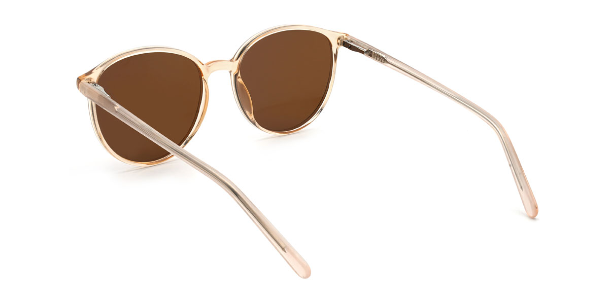 Champagne Brun Livia Lunettes - Oval Sunglasses