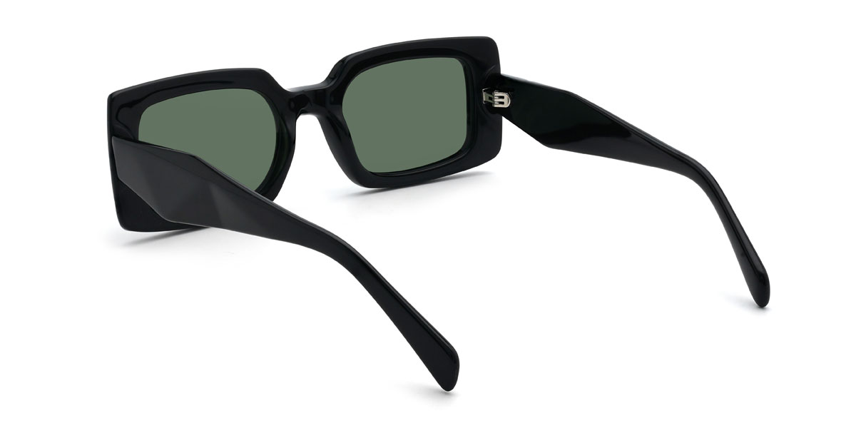 Black Dark Green Bobbie Glasses - Rectangle Sunglasses