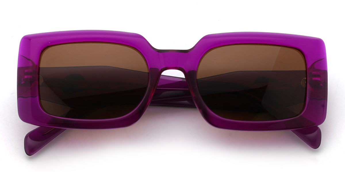 Purple Brown Bobbie Glasses - Rectangle Sunglasses