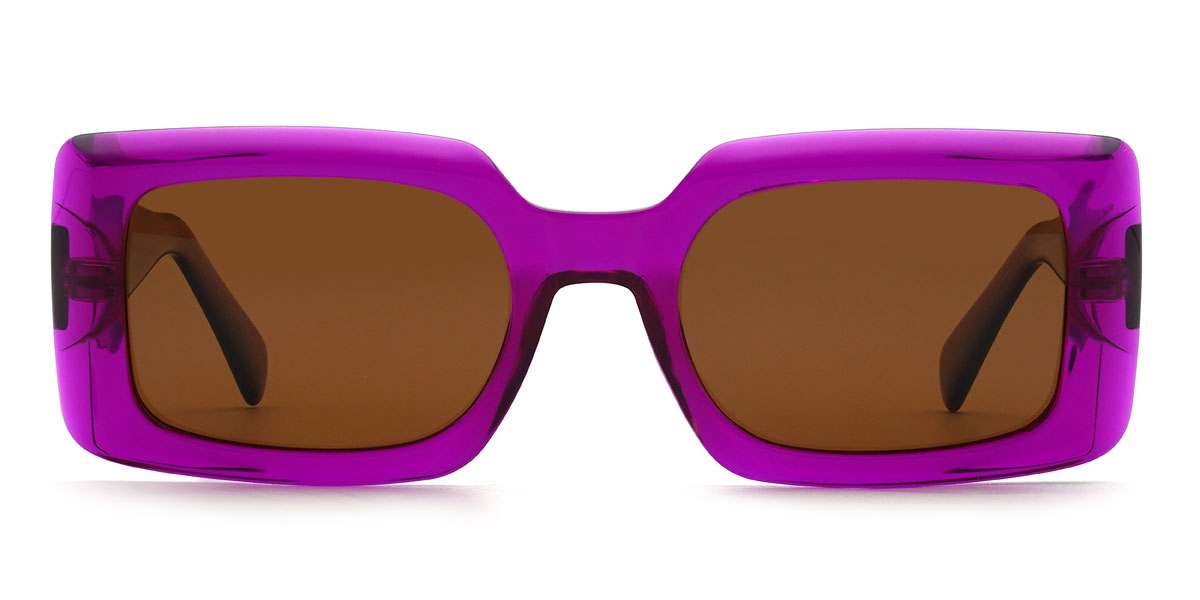 Purple Brown Bobbie Glasses - Rectangle Sunglasses