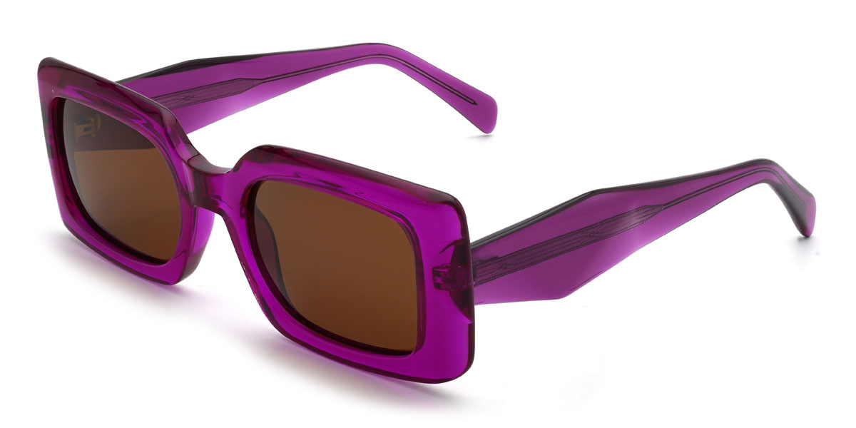 Purple Brown Bobbie Glasses - Rectangle Sunglasses