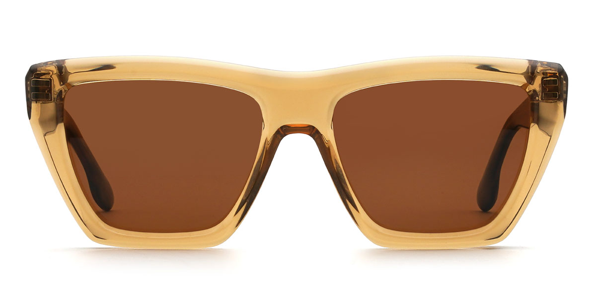 Champagne Brown Draya Glasses - Rectangle Sunglasses