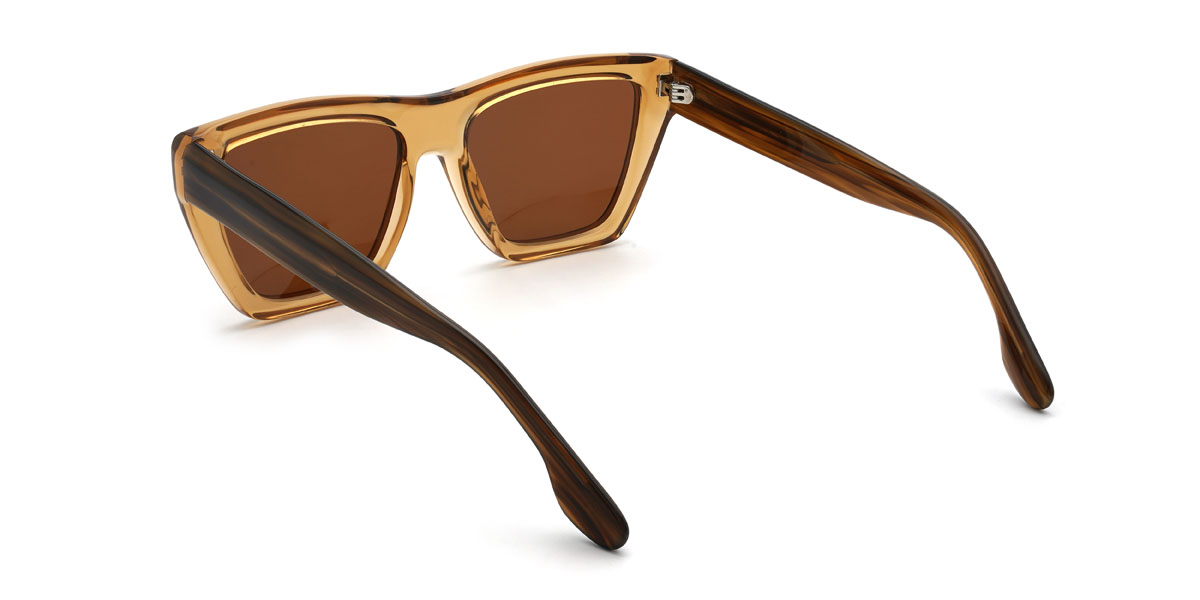 Champagne Brown Draya Glasses - Rectangle Sunglasses