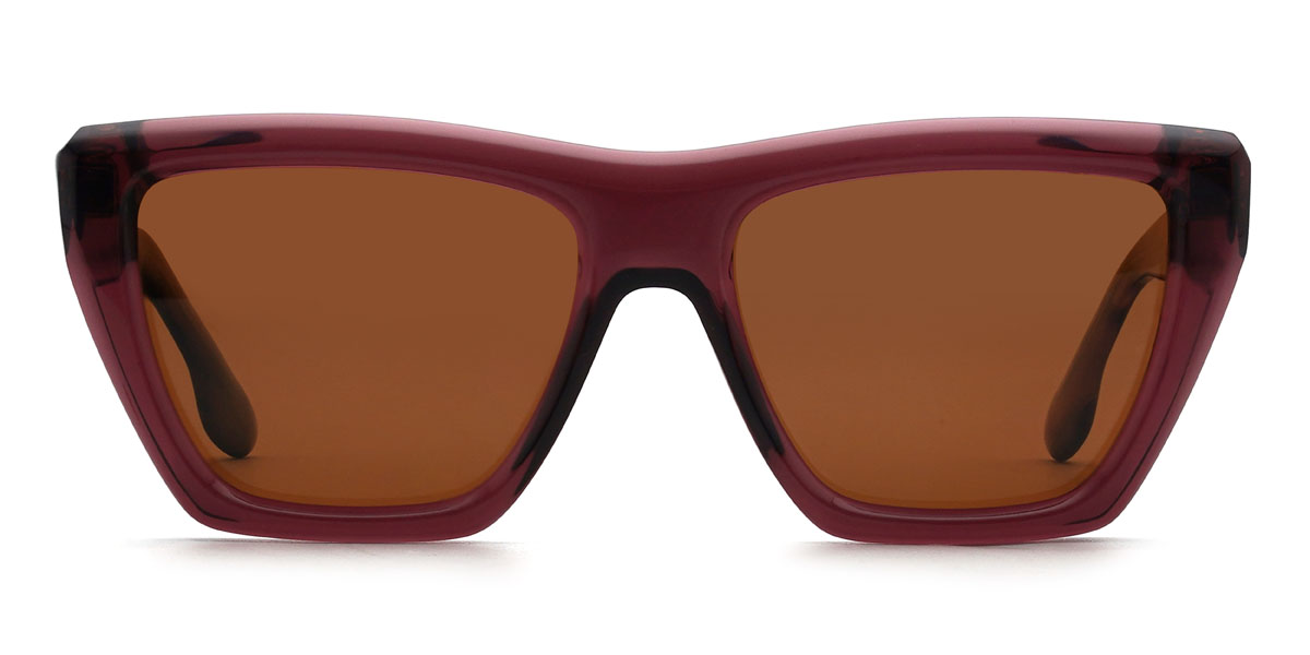 Wine Brown Draya Glasses - Rectangle Sunglasses