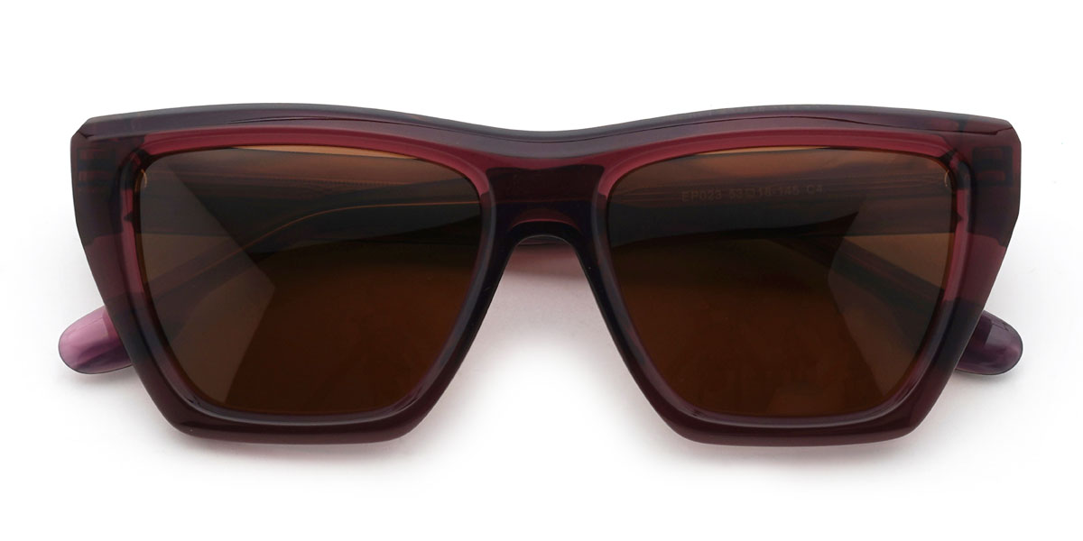 Wine Brown Draya Glasses - Rectangle Sunglasses
