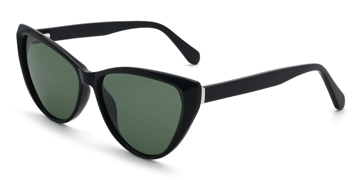 Negro Verde Oscuro Isadora Gafas - Cat Eye Sunglasses