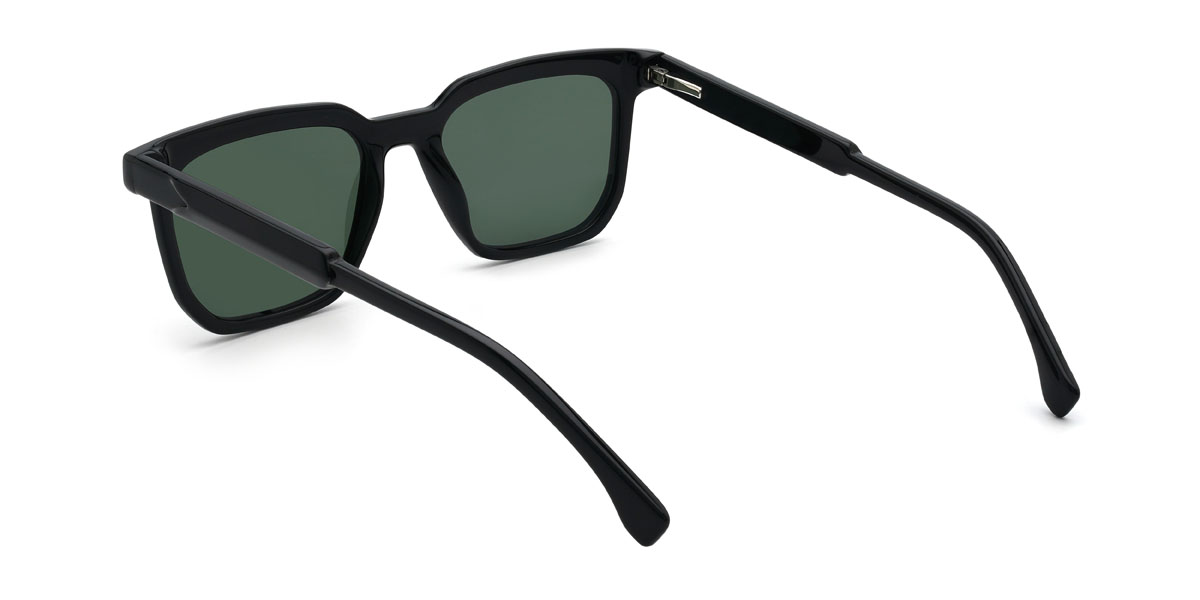 Black Dark Green Floyd Glasses - Rectangle Sunglasses