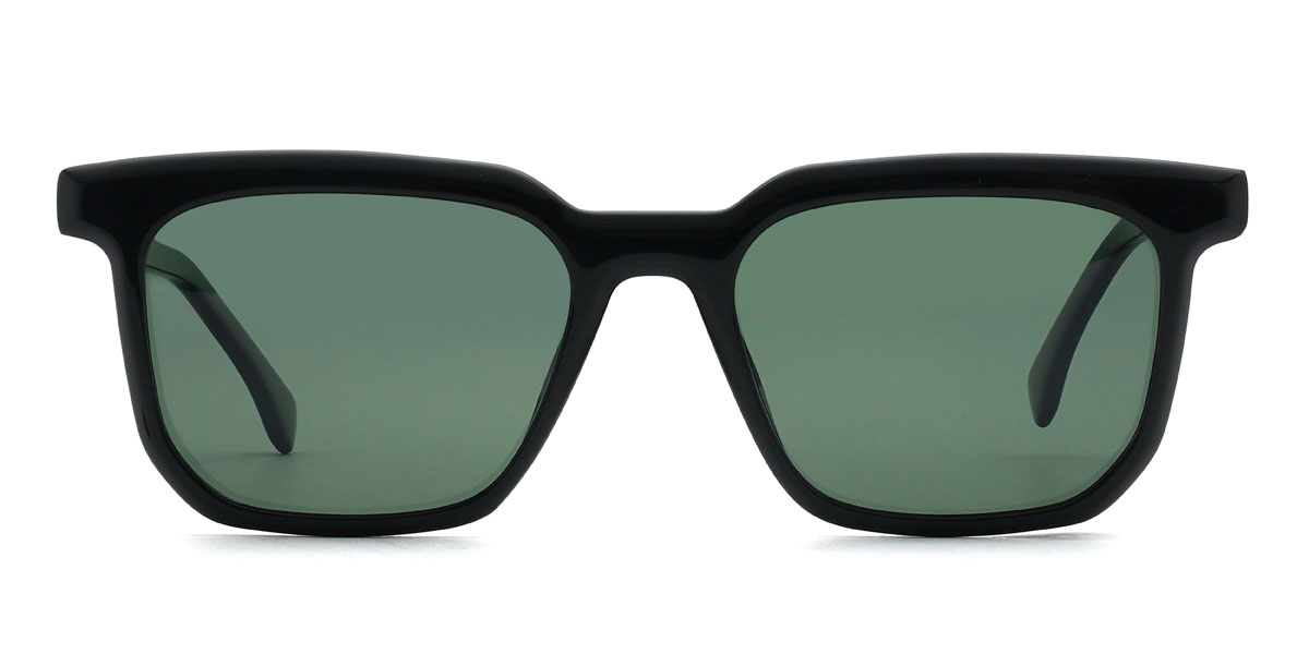 Black Dark Green Floyd Glasses - Rectangle Sunglasses