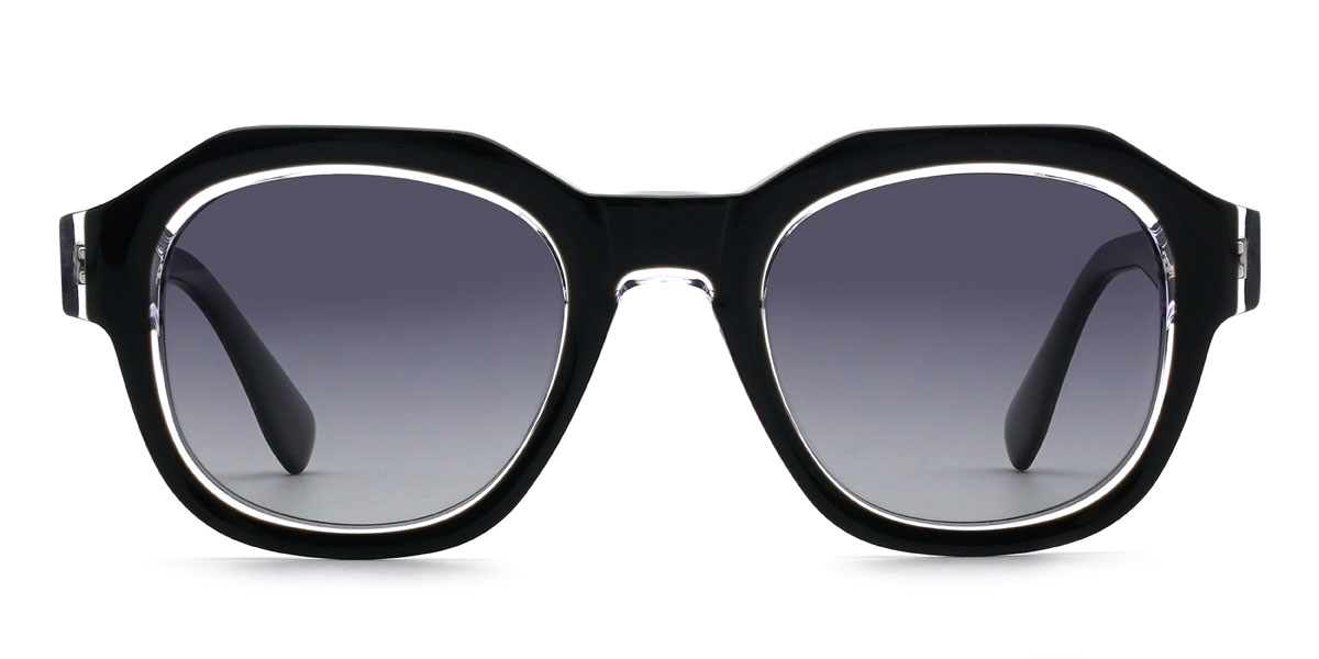 Schwarz Gradual Grau Haidar - Oval Sunglasses