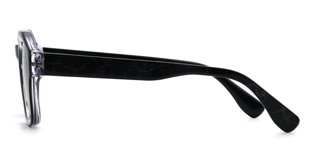 Negro Gris gradual Haidar Gafas - Oval Sunglasses