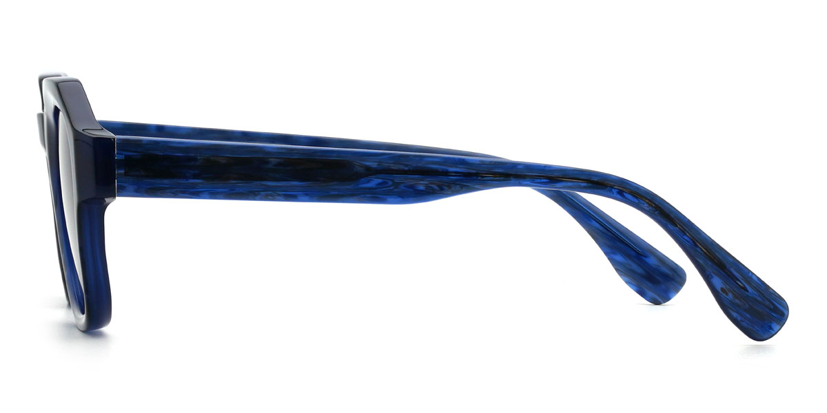 Dark Blue Gradual Grey Haidar Glasses - Oval Sunglasses